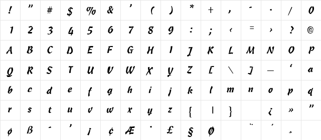 CARMENB Regular  glyph index
