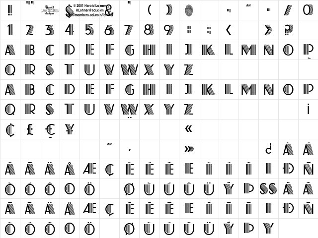 Atlas Regular  glyph index