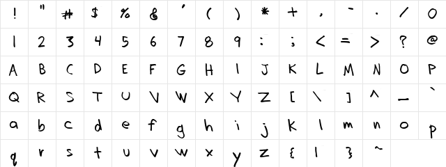 All Alone Regular  glyph index