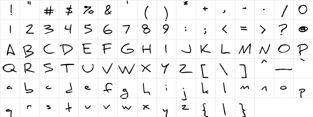 Night Storms Regular  glyph index