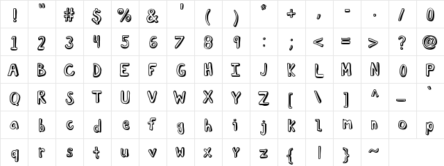 KBTroubledSoul Medium  glyph index