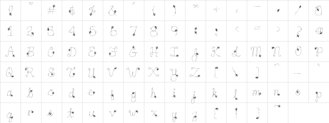 PC Buzzy Bee Regular  glyph index