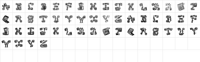 Spazzz Caps Regular  glyph index