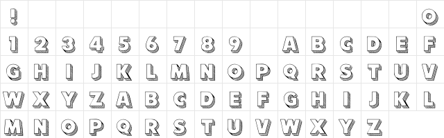101! Block LetterZ Regular  glyph index