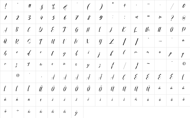 Qubely Regular  glyph index