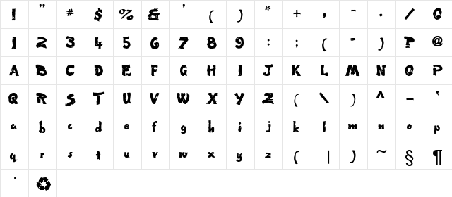 WetPaint Medium  glyph index