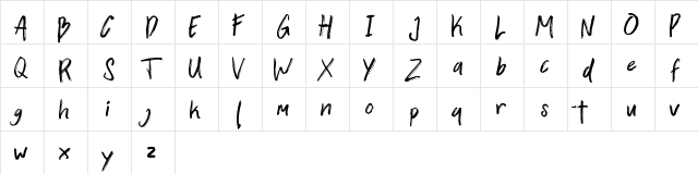Zallord Regular  glyph index