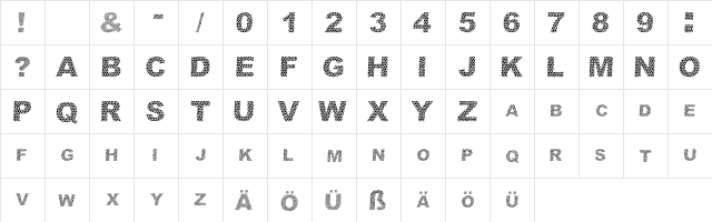 dark skin Regular  glyph index