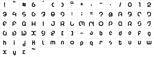 Poo2 Regular  glyph index