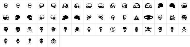 SkullBearer AOE Regular  glyph index
