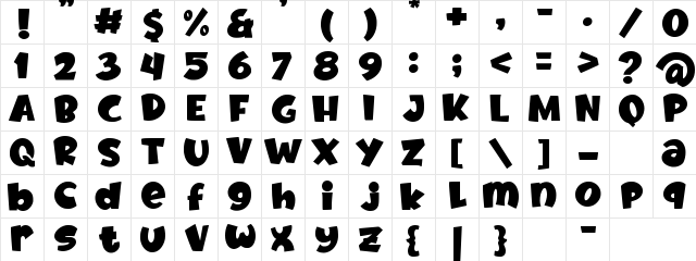 Fruitz -Personal Use Only- Regular  glyph index