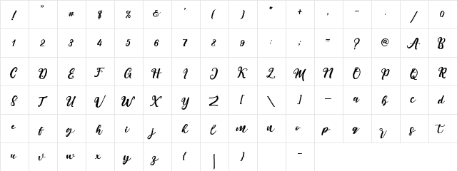 My Shine Regular  glyph index