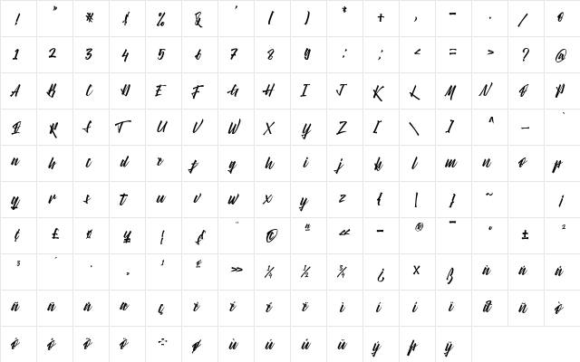 Right Times Regular  glyph index