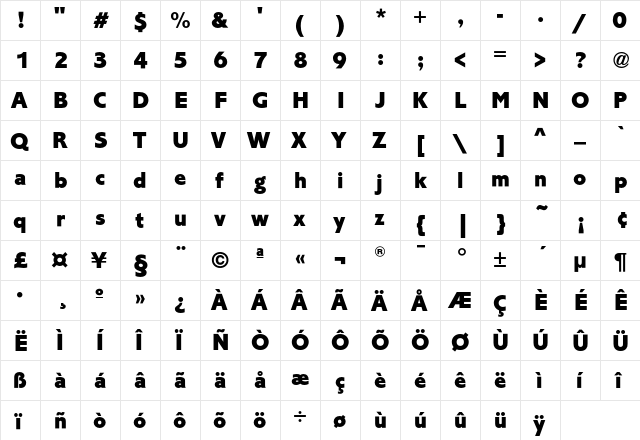 CorinthianEF ExtraBold  glyph index