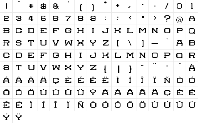 molesk Regular  glyph index