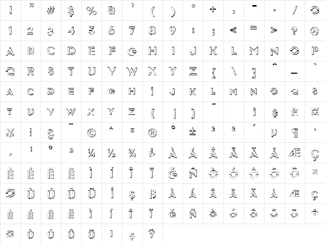 Army Outline Normal  glyph index