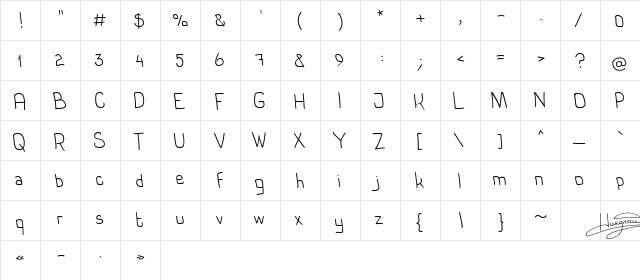 Kolegraphy Regular  glyph index