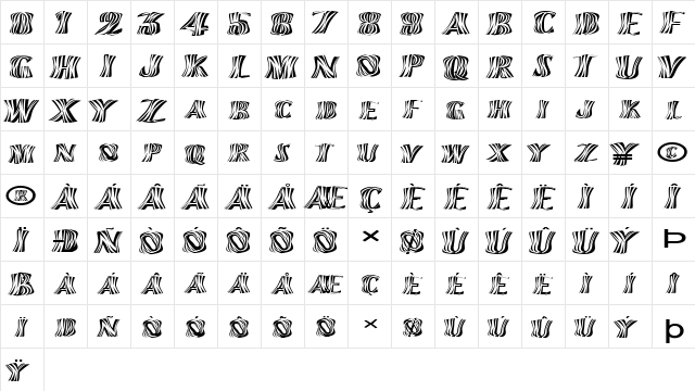 FZ WARPED 13 EX Normal  glyph index