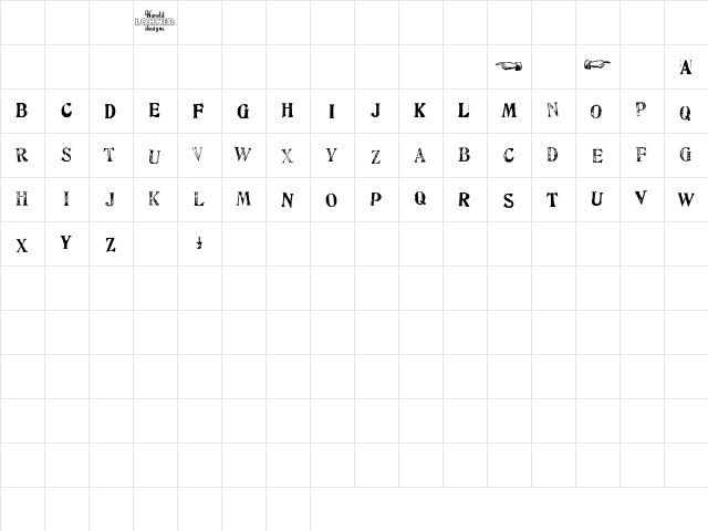 Fulton Artistamp Trial  glyph index