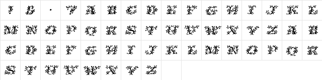 VineCapsSSK Italic  glyph index