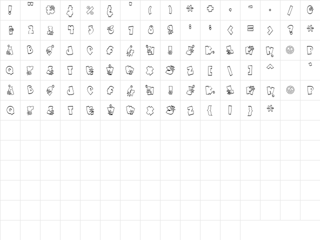 Doodle Flower Power Regular  glyph index