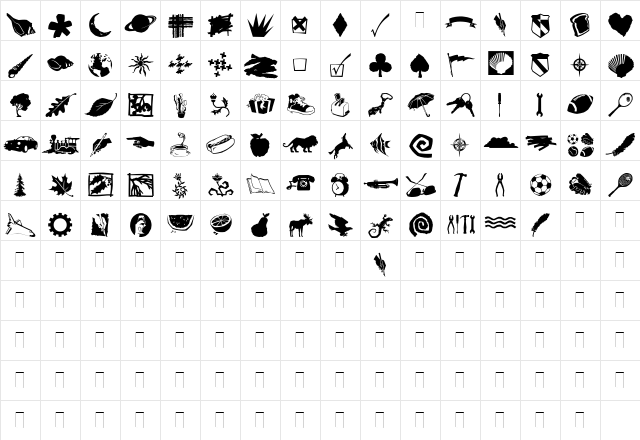 DF Incidentals Medium  glyph index