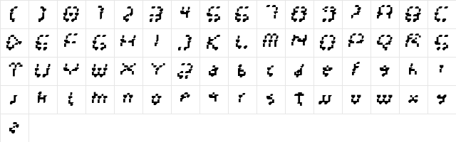 BilligHora Regular  glyph index