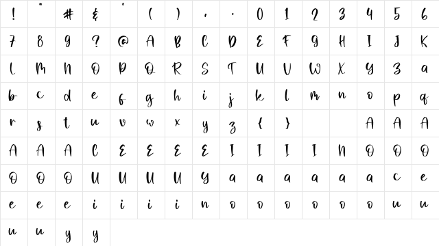 Diamonds Regular  glyph index