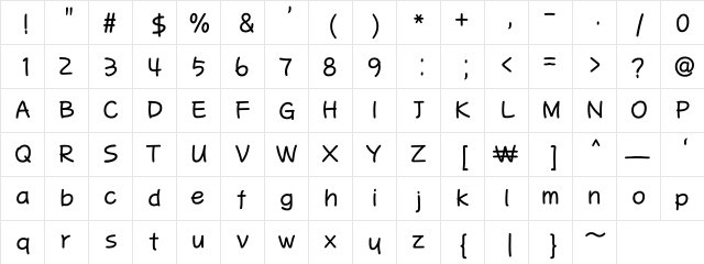 MDGaesung Regular  glyph index