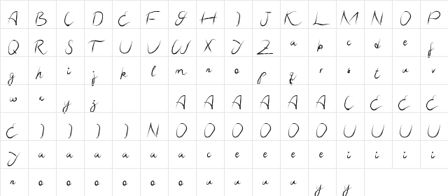 Zainiver Demo Regular  glyph index