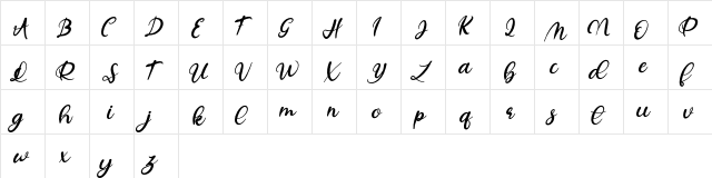 Reysha FREE Regular  glyph index