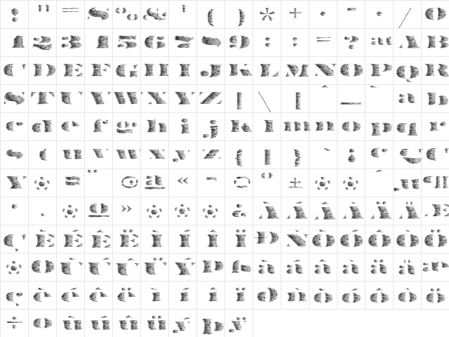 FederalEighteen Medium  glyph index