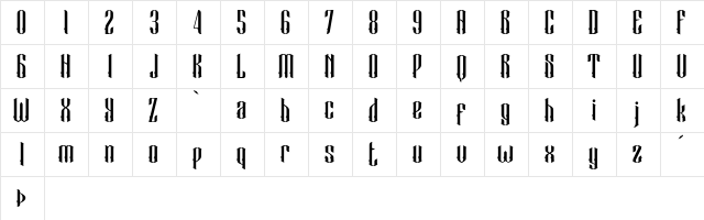 Black Cameo Demo Regular  glyph index
