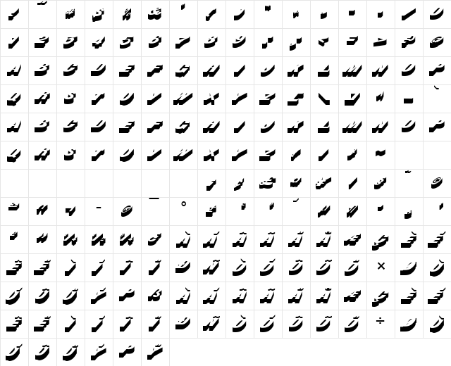 Shade Normal  glyph index