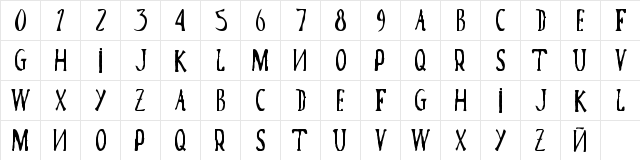 Poma Regular  glyph index