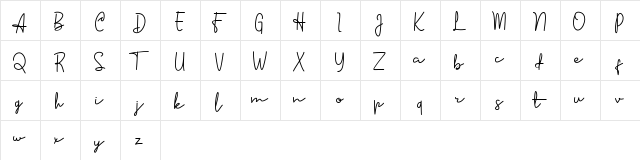 Sennita Regular  glyph index