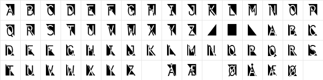 Fantomet Regular  glyph index