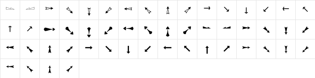 Arrows ADF Regular  glyph index