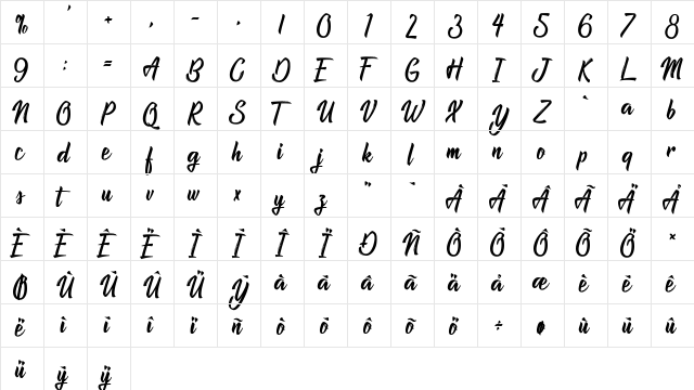 Atlantis the lost City Regular  glyph index