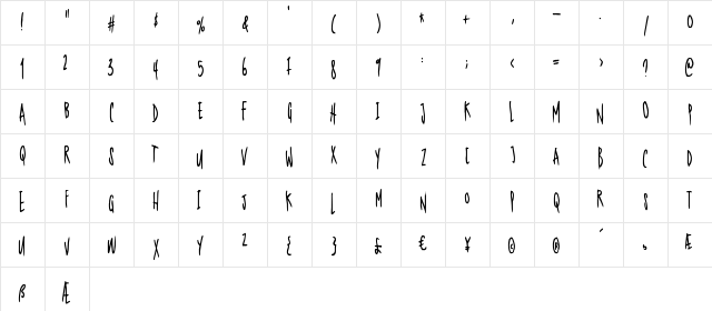 Nerdproof Regular  glyph index