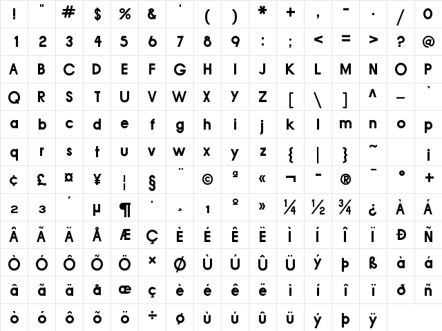 LT Anomaly Regular  glyph index