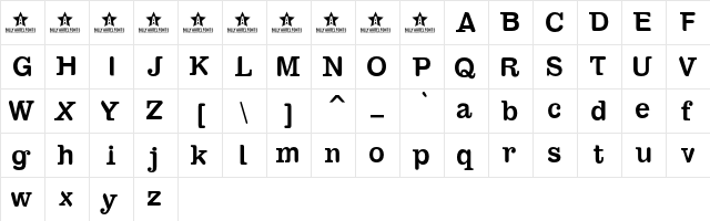 SAMBAHOLLYC Regular  glyph index