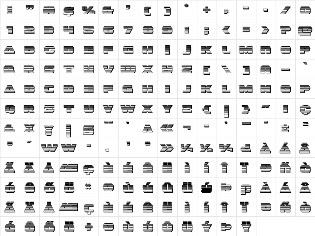 Guardian Chrome Regular  glyph index