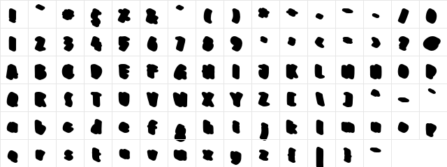 Ghoust shadow Regular  glyph index