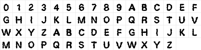 Desperation Regular  glyph index