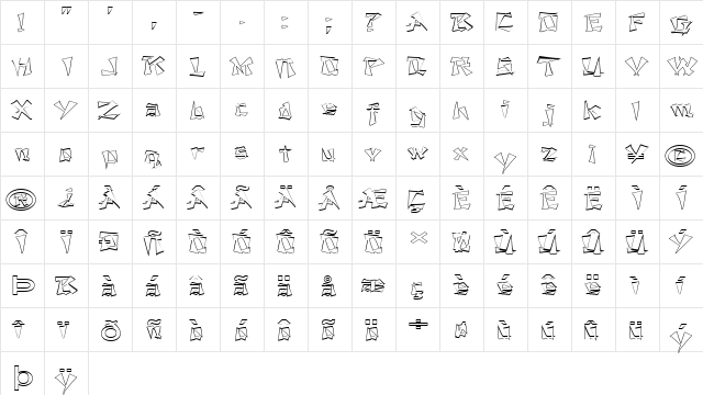 FZ UNIQUE 21 HOLLOW EX Normal  glyph index