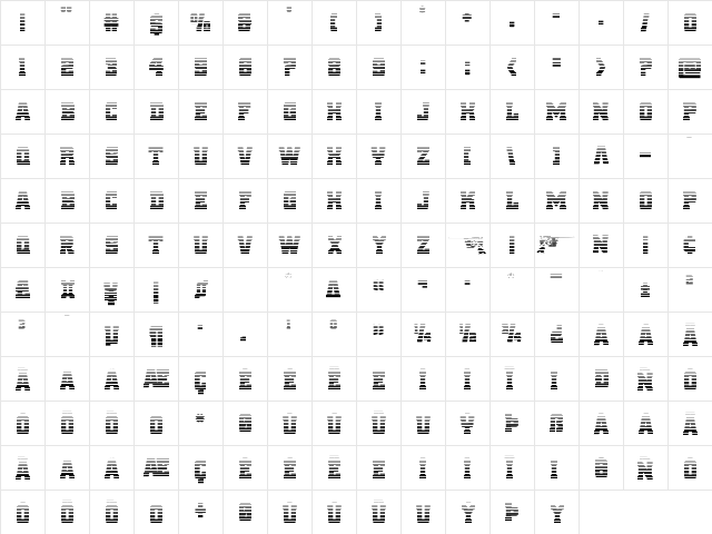 Red Delicious Gradient Regular  glyph index