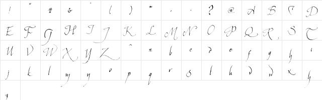 ElvenCommonSpeak Regular  glyph index