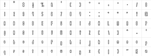 Unanimous BRK Regular  glyph index