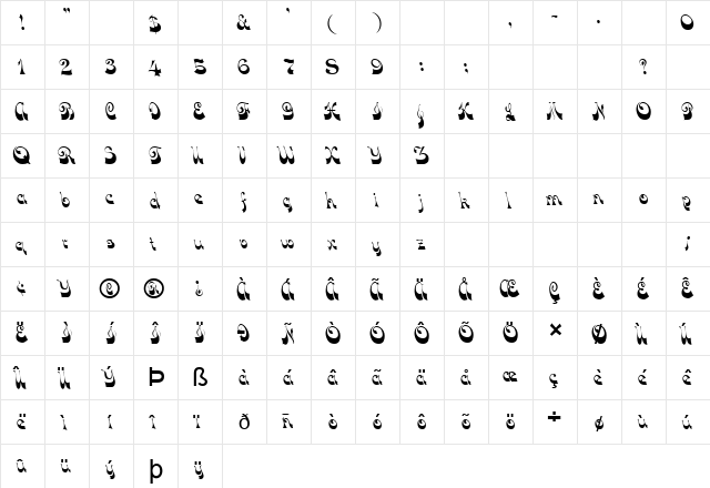 FZ JAZZY 15 Normal  glyph index